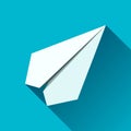 Paper plane icon in flat style. Airplane symbol. Vector object for you project Royalty Free Stock Photo